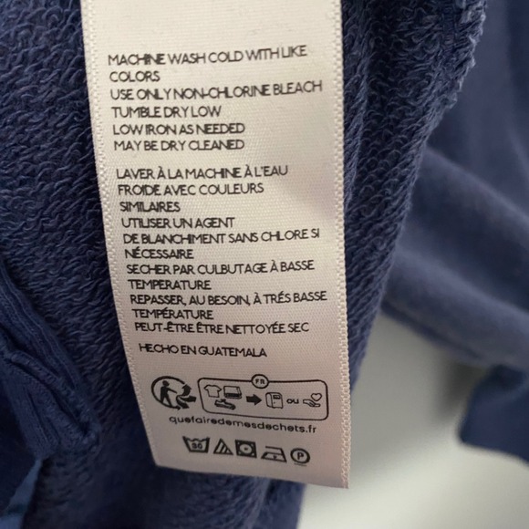 We The Free Blue Number 13 (T Swift) Camden Oversized Distressed Sweatshirt XS - Picture 6 of 7